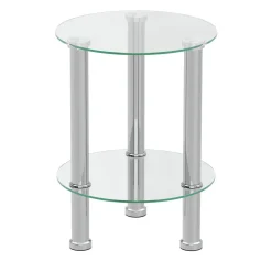 Beistelltisch Glas JUNIPER rund 35 x 47 cm silber