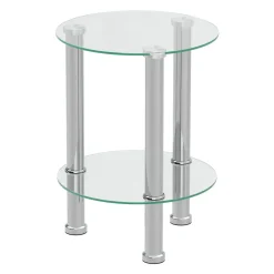 Beistelltisch Glas JUNIPER rund 35 x 47 cm silber