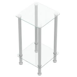 Beistelltisch Glas JUNIPER 39 x 39 x 77 cm silber
