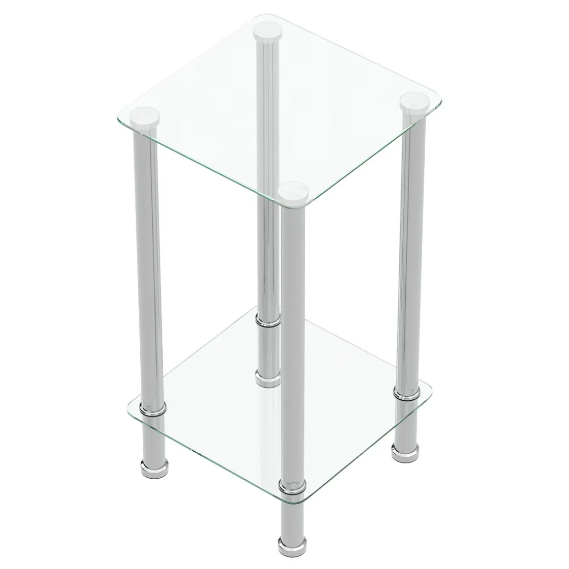 Beistelltisch Glas JUNIPER 39 x 39 x 77 cm silber