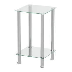 Beistelltisch Glas JUNIPER 39 x 39 x 77 cm silber