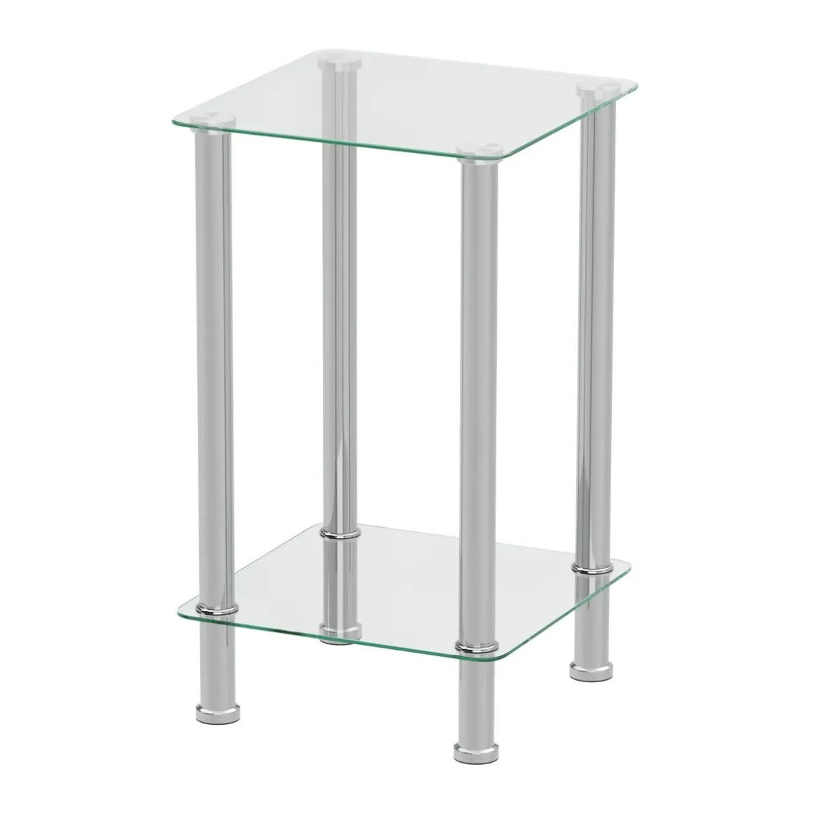 Beistelltisch Glas JUNIPER 39 x 39 x 77 cm silber