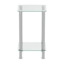 Beistelltisch Glas JUNIPER 39 x 39 x 77 cm silber