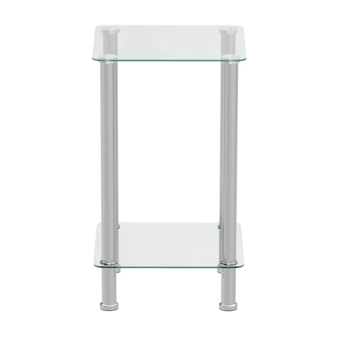 Beistelltisch Glas JUNIPER 39 x 39 x 77 cm silber