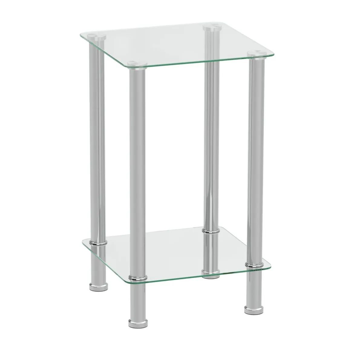 Beistelltisch Glas JUNIPER 39 x 39 x 77 cm silber