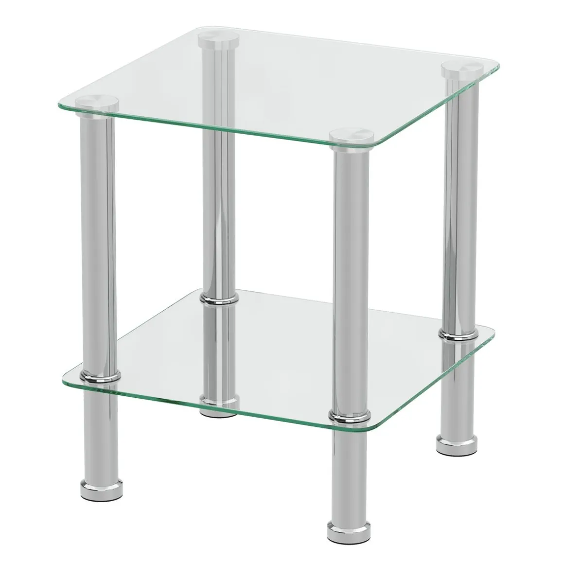 Beistelltisch Glas JUNIPER 39 x 39 x 47 cm silber