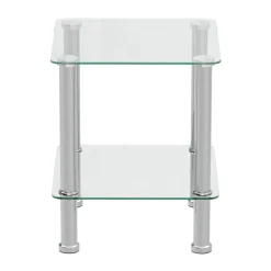 Beistelltisch Glas JUNIPER 39 x 39 x 47 cm silber