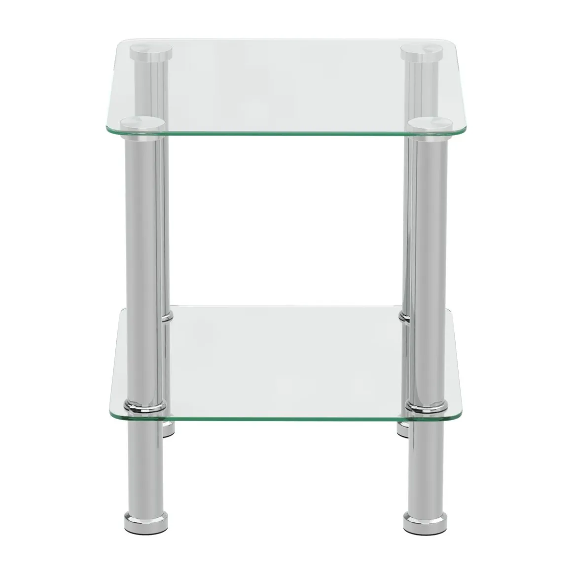 Beistelltisch Glas JUNIPER 39 x 39 x 47 cm silber
