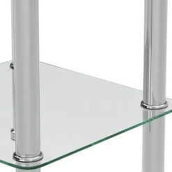 Beistelltisch Glas JUNIPER 39 x 39 x 47 cm silber