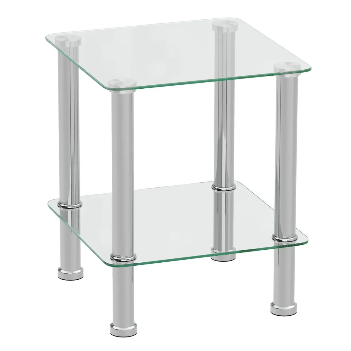 Beistelltisch Glas JUNIPER 39 x 39 x 47 cm silber