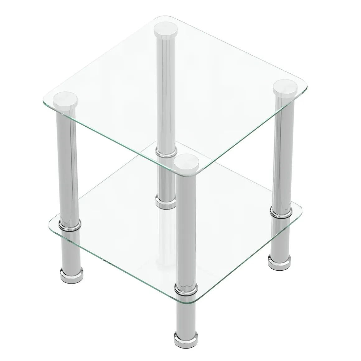 Beistelltisch Glas JUNIPER 39 x 39 x 47 cm silber
