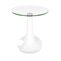 Beistelltisch Glas LORETTE rund 45 x 54 cm weiss