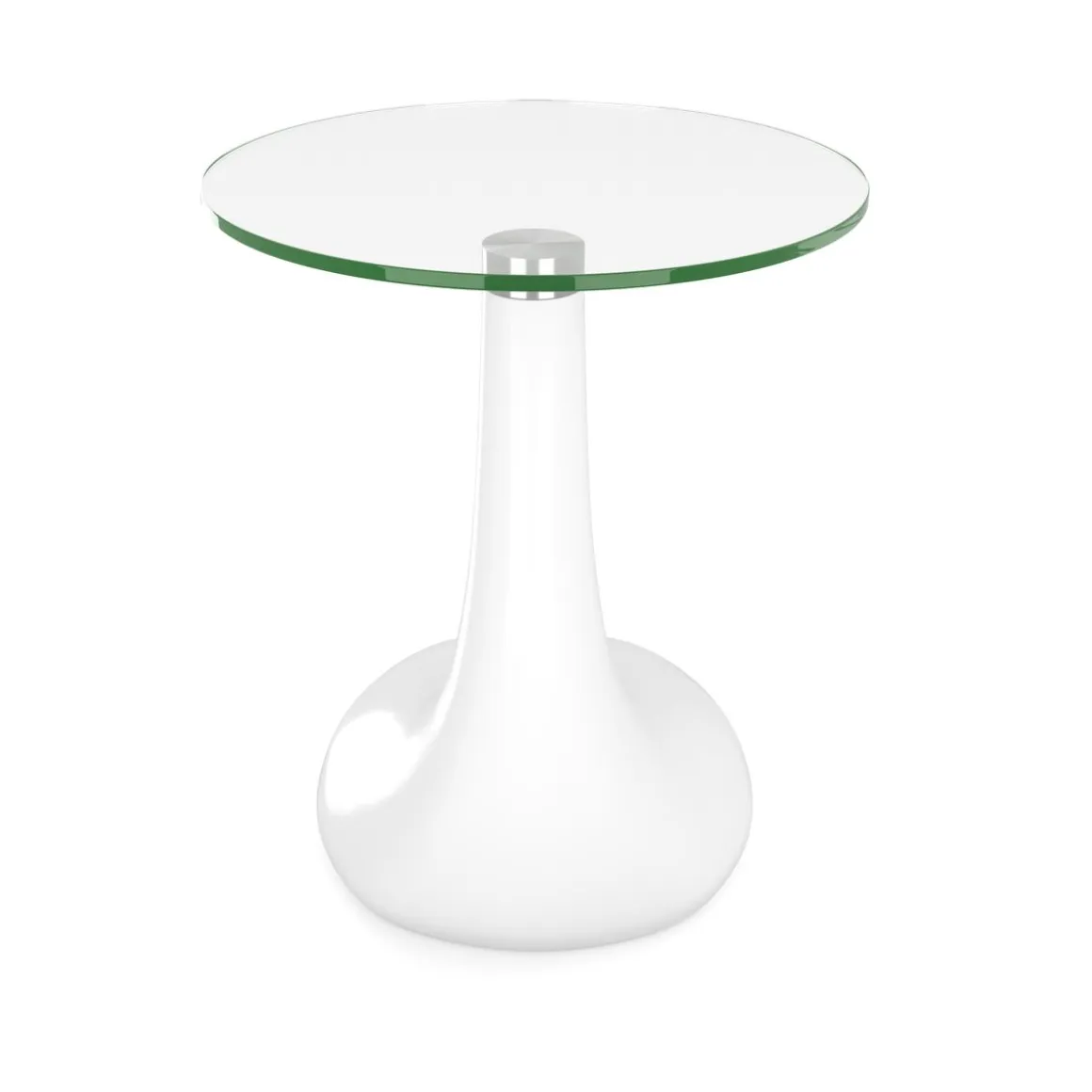 Beistelltisch Glas LORETTE rund 45 x 54 cm weiss