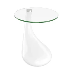 Beistelltisch Glas LORETTE rund 45 x 54 cm weiss