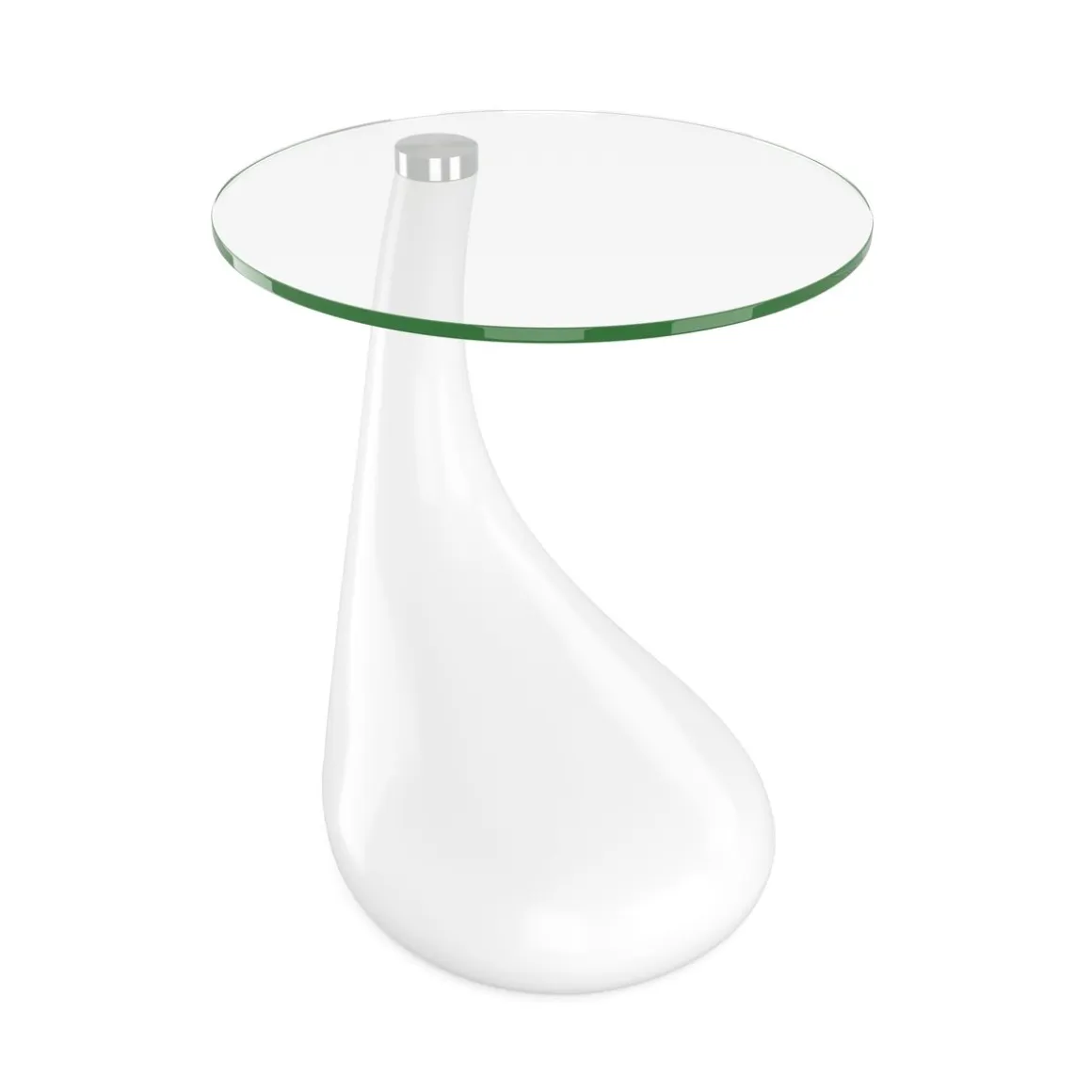 Beistelltisch Glas LORETTE rund 45 x 54 cm weiss
