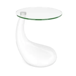 Beistelltisch Glas LORETTE rund 45 x 54 cm weiss