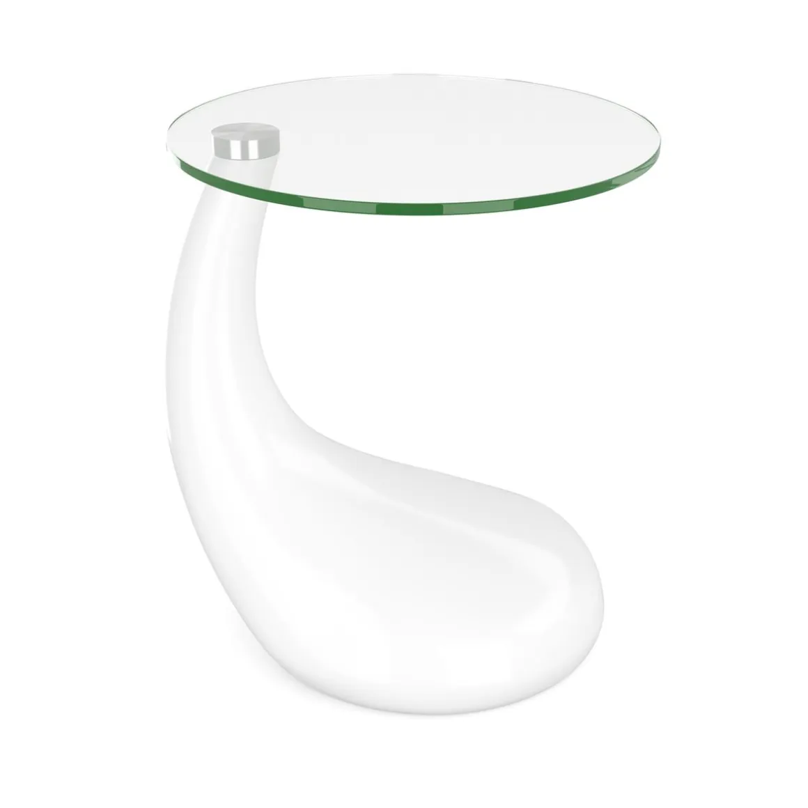 Beistelltisch Glas LORETTE rund 45 x 54 cm weiss