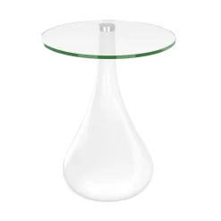 Beistelltisch Glas LORETTE rund 45 x 54 cm weiss