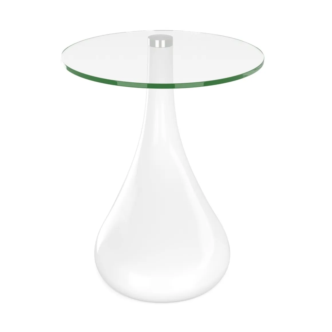 Beistelltisch Glas LORETTE rund 45 x 54 cm weiss