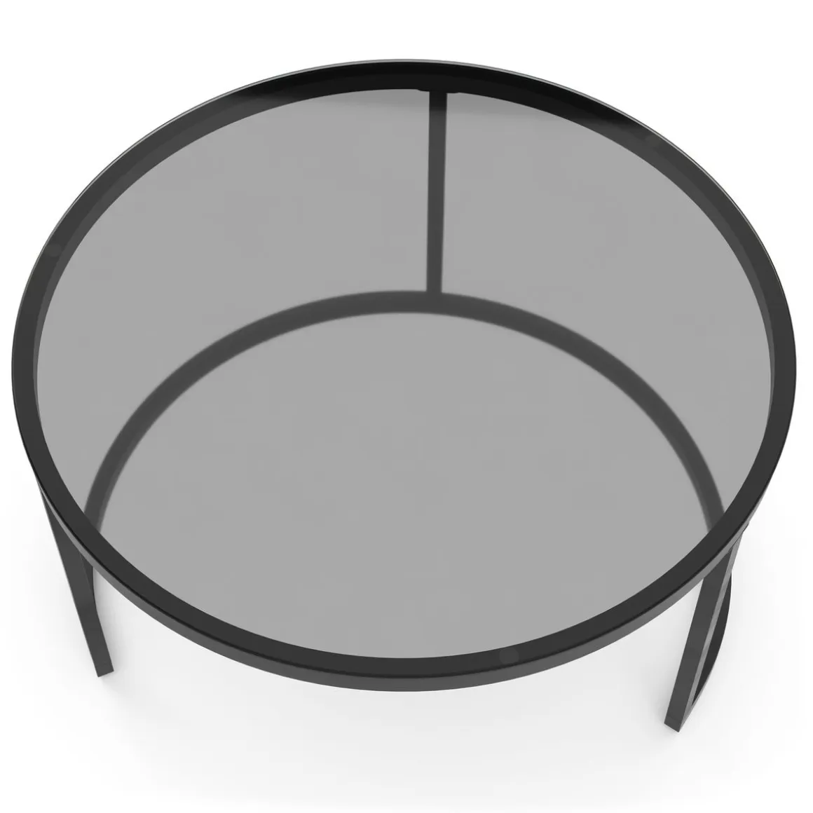 Beistelltisch Glas MARCEL rund 2-teilig schwarz