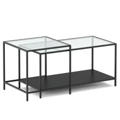 Beistelltisch Glas NITE 2-teilig schwarz