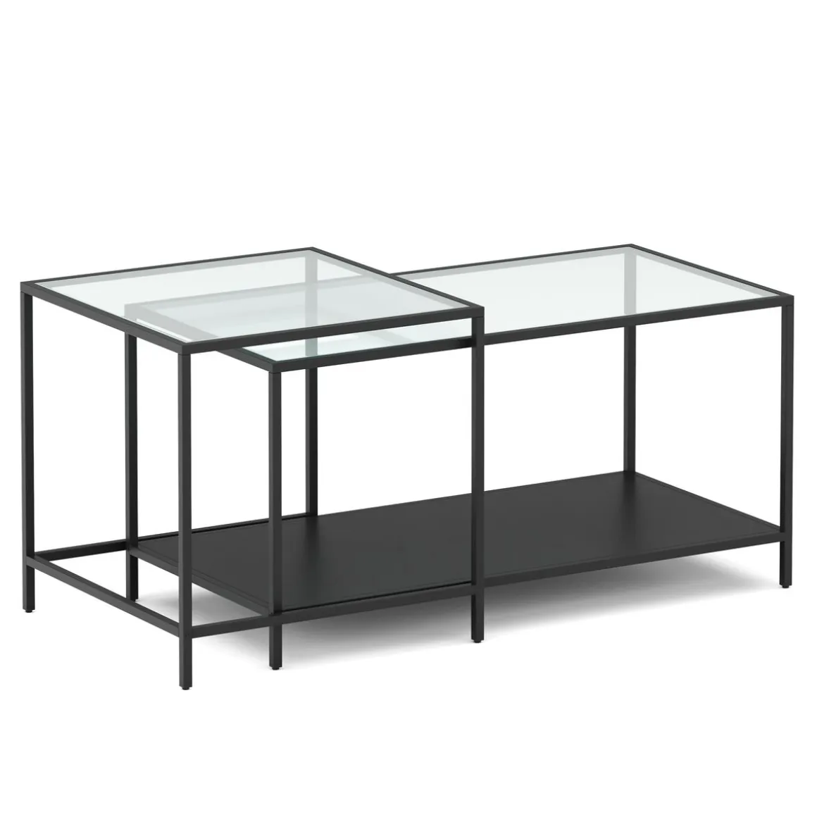Beistelltisch Glas NITE 2-teilig schwarz