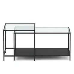 Beistelltisch Glas NITE 2-teilig schwarz