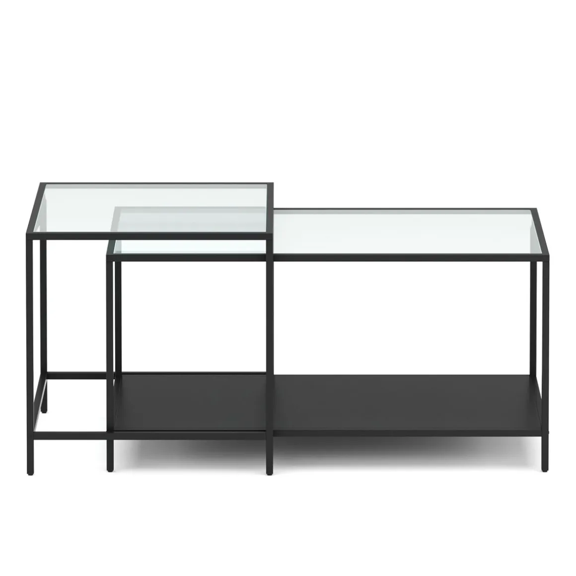 Beistelltisch Glas NITE 2-teilig schwarz