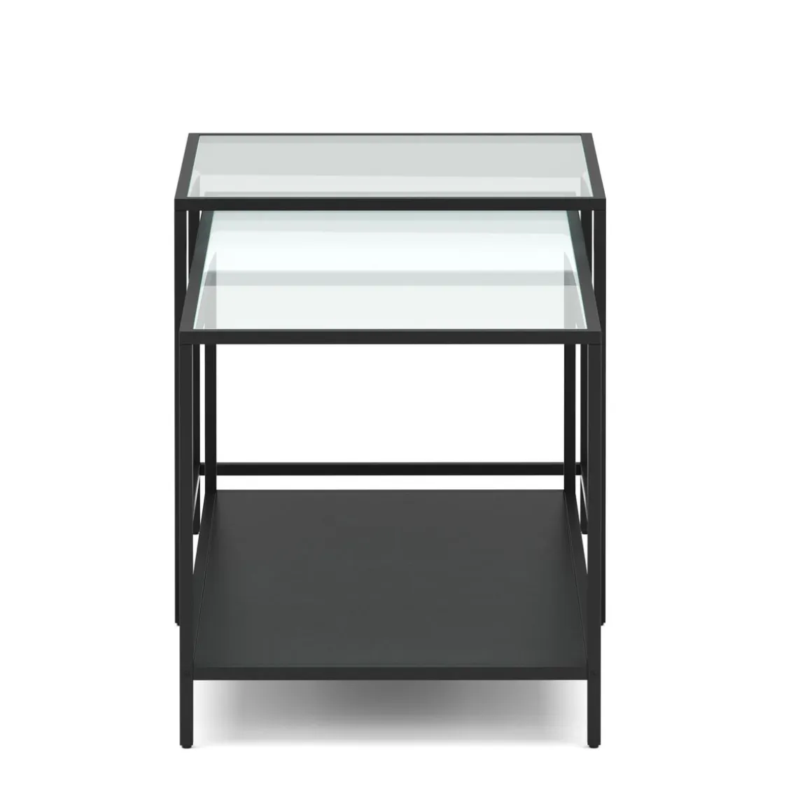 Beistelltisch Glas NITE 2-teilig schwarz