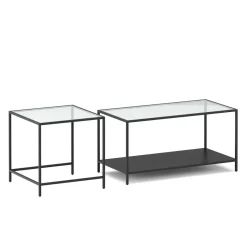 Beistelltisch Glas NITE 2-teilig schwarz