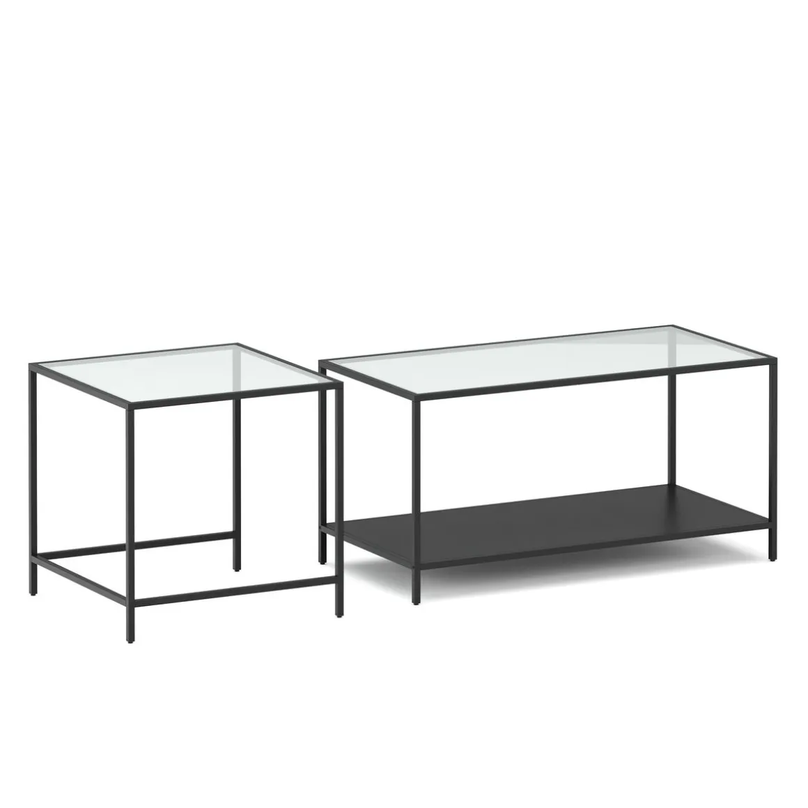 Beistelltisch Glas NITE 2-teilig schwarz