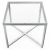 Beistelltisch Glas RUFIN 50 x 50 x 45 cm silber
