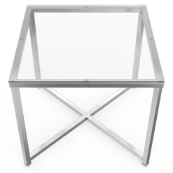 Beistelltisch Glas RUFIN 50 x 50 x 45 cm silber