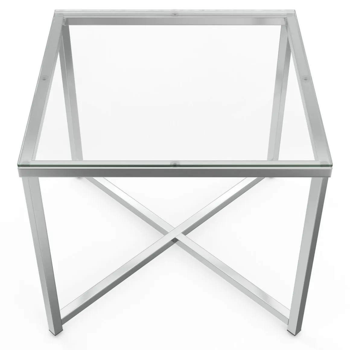Beistelltisch Glas RUFIN 50 x 50 x 45 cm silber