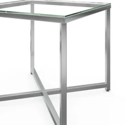 Beistelltisch Glas RUFIN 50 x 50 x 45 cm silber