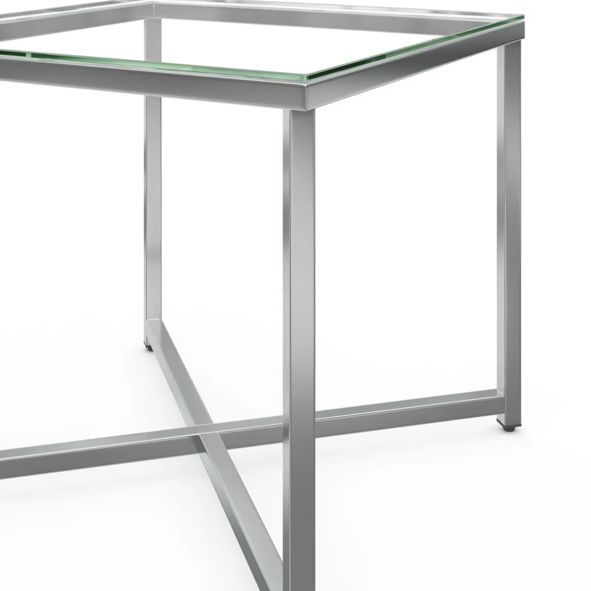 Beistelltisch Glas RUFIN 50 x 50 x 45 cm silber