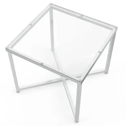 Beistelltisch Glas RUFIN 50 x 50 x 45 cm silber