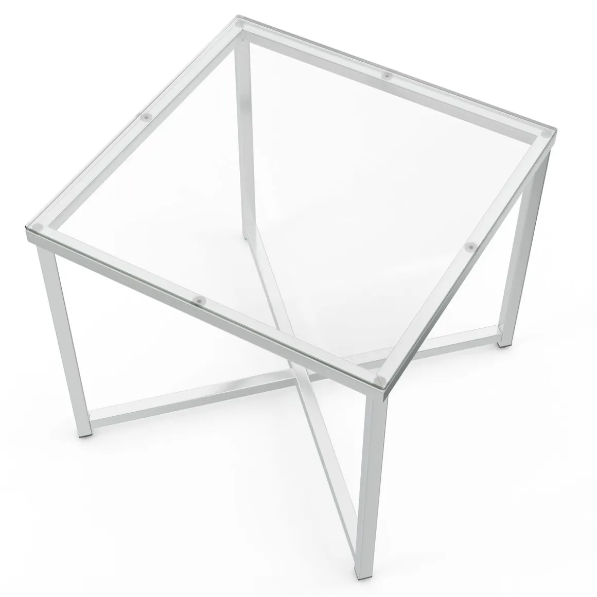 Beistelltisch Glas RUFIN 50 x 50 x 45 cm silber