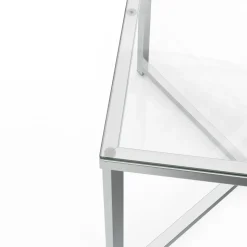 Beistelltisch Glas RUFIN 50 x 50 x 45 cm silber