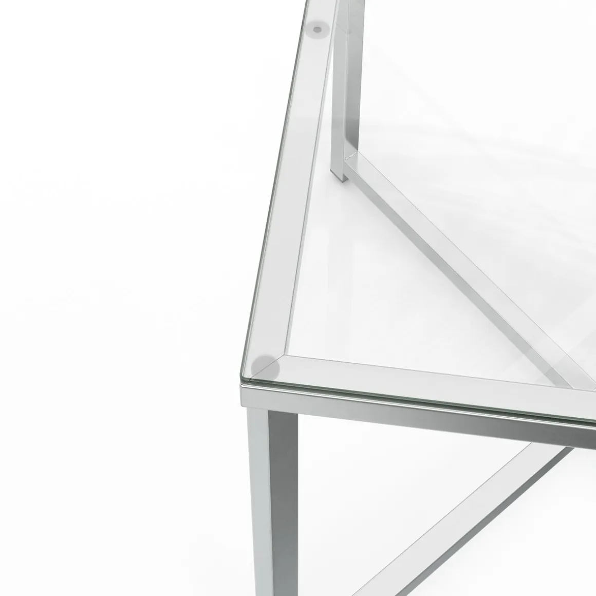 Beistelltisch Glas RUFIN 50 x 50 x 45 cm silber