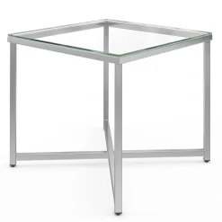 Beistelltisch Glas RUFIN 50 x 50 x 45 cm silber