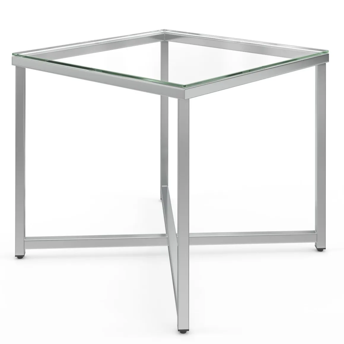 Beistelltisch Glas RUFIN 50 x 50 x 45 cm silber