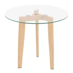 Beistelltisch Glas SERAPHINA rund 2-teilig braun