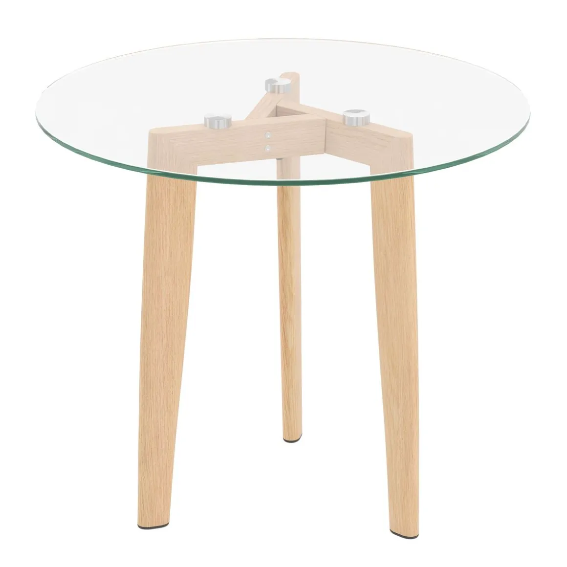 Beistelltisch Glas SERAPHINA rund 2-teilig braun