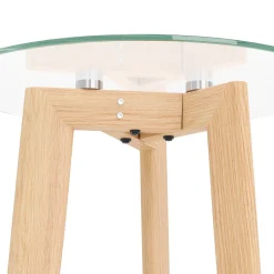 Beistelltisch Glas SERAPHINA rund 2-teilig braun