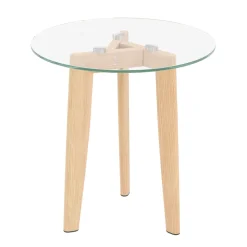 Beistelltisch Glas SERAPHINA rund 2-teilig braun