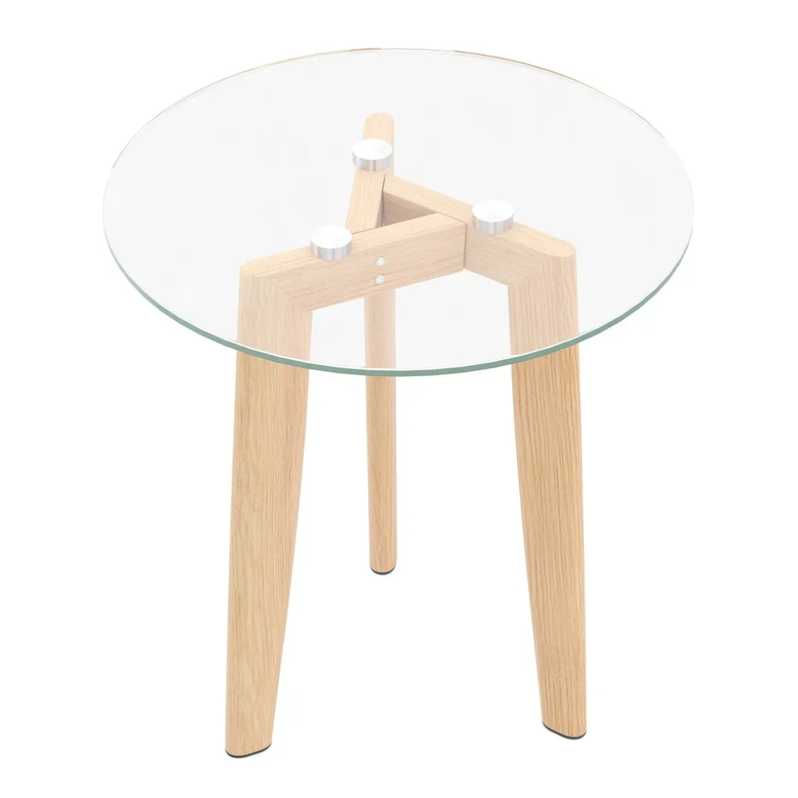 Beistelltisch Glas SERAPHINA rund 2-teilig braun