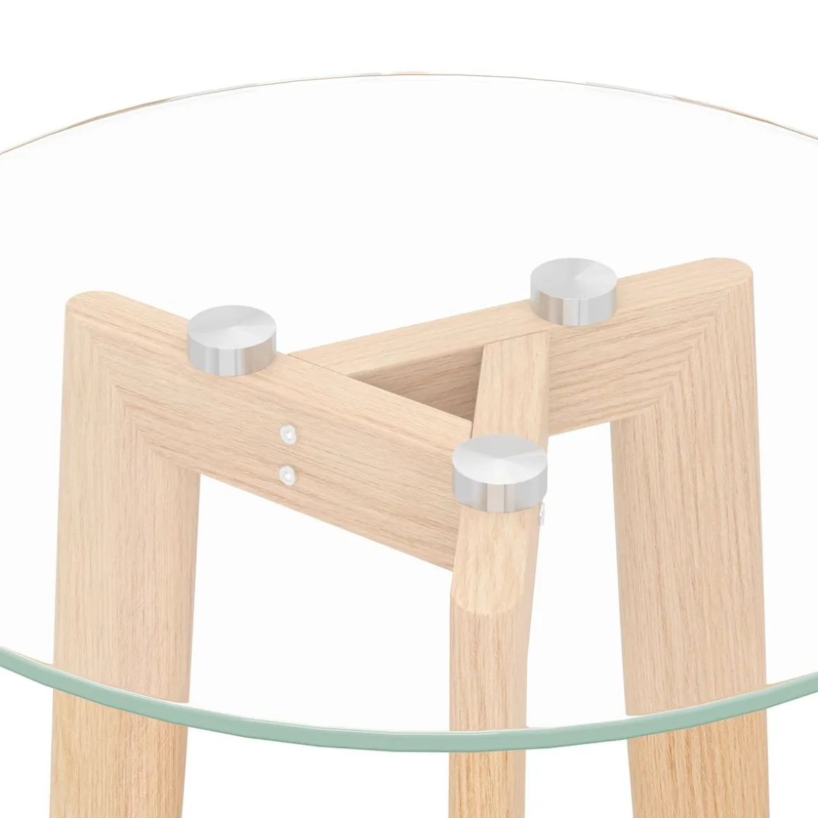 Beistelltisch Glas SERAPHINA rund 2-teilig braun