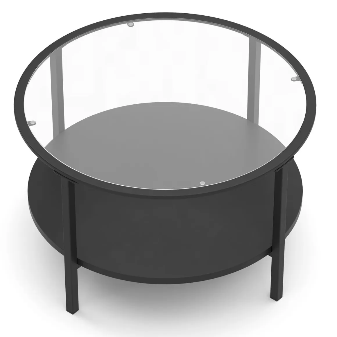 Beistelltisch Glas TORIN rund 75 x 45 cm schwarz