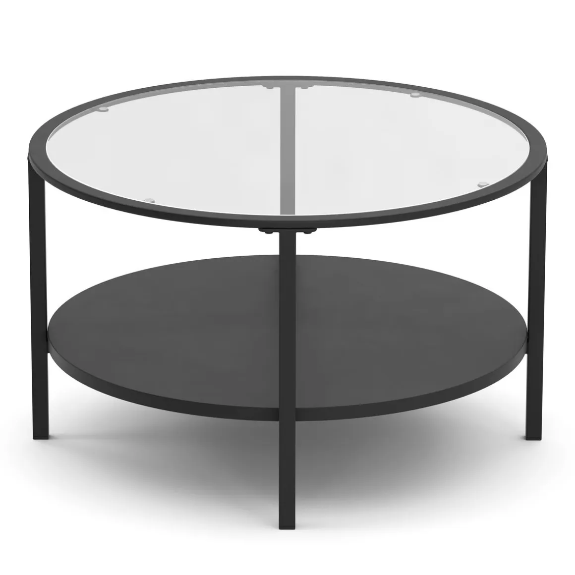 Beistelltisch Glas TORIN rund 75 x 45 cm schwarz